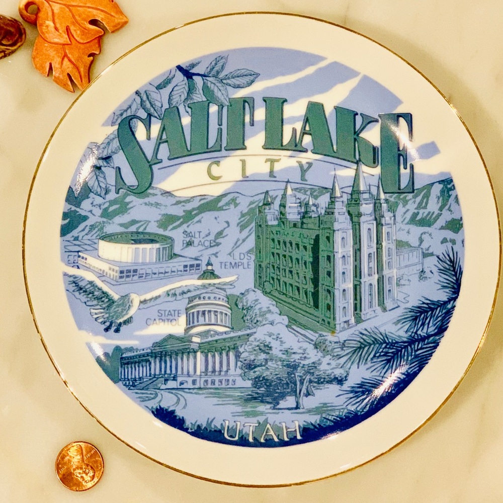 Vintage Souvenir Plate: Salt Lake City